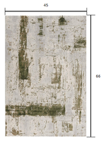 4? x 6? Green and Ivory Distressed Area Rug