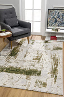 5? x 8? Green and Ivory Distressed Area Rug