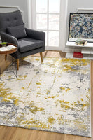 3? x 5? Gold and Gray Abstract Area Rug