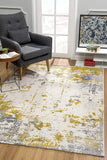 3? x 5? Gold and Gray Abstract Area Rug