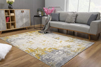 3? x 5? Gold and Gray Abstract Area Rug