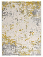 3? x 5? Gold and Gray Abstract Area Rug