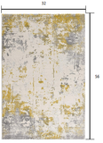 3? x 5? Gold and Gray Abstract Area Rug