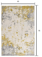 5? x 8? Gold and Gray Abstract Area Rug