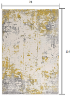 7? x 10? Gold and Gray Abstract Area Rug