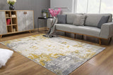 8? x 11? Gold and Gray Abstract Area Rug