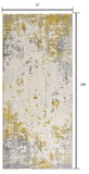 2? x 15? Gold and Gray Abstract Runner Rug