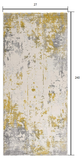 2? x 20? Gold and Gray Abstract Runner Rug