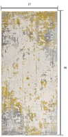 2? x 8? Gold and Gray Abstract Runner Rug