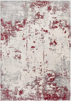 3? x 5? Red and Gray Modern Abstract Area Rug