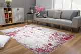 3? x 5? Red and Gray Modern Abstract Area Rug