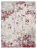 3? x 5? Red and Gray Modern Abstract Area Rug