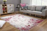 4? x 6? Red and Gray Modern Abstract Area Rug