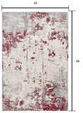 4? x 6? Red and Gray Modern Abstract Area Rug