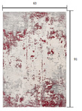 5? x 8? Red and Gray Modern Abstract Area Rug