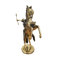 Vintage Gold and Black West African Horse with Rider Sculpture