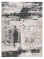 7? x 10? Cream and Gray Abstract Patches Area Rug