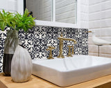 4" X 4" Black and White Quatro Peel and Stick Removable Tiles