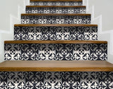 4" X 4" Black and White Quatro Peel and Stick Removable Tiles