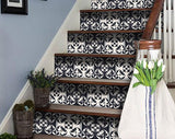4" X 4" Black and White Quatro Peel and Stick Removable Tiles