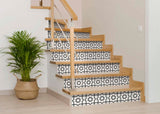 4" X 4" White and Black Sun Peel and Stick Removable Tiles