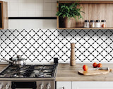 6" X 6" Black and White Tri Peel and Stick Tiles