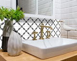 4" X 4" Dark Gray and White Tri Peel and Stick Tiles