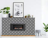 4" X 4" Black and White Coli Peel and Stick Tiles