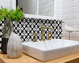 4" X 4" Black and White Coli Peel and Stick Tiles