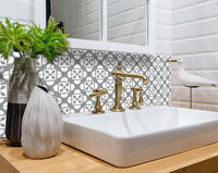 4" X 4" Light Gray and White Coli Peel and Stick Tiles