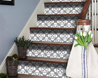 4" X 4" Light Gray and White Coli Peel and Stick Tiles