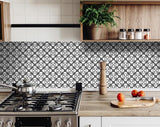 4" X 4" Dark Gray and White Coli Peel and Stick Tiles