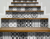 4" X 4" Black and White Mash Peel and Stick Removable Tiles