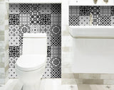 4" X 4" Black and White Mash Peel and Stick Removable Tiles