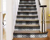 4" X 4" Black and White Mash Peel and Stick Removable Tiles