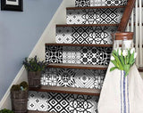 4" X 4" Black and White Mash Peel and Stick Removable Tiles