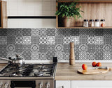 4" X 4" Gray and White Mosaic Peel and Stick Removable Tiles