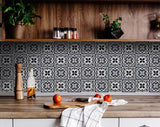 4" X 4" Black White and Gray Baz Peel and Stick Removable Tiles