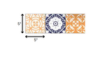 4" x 4" Yellow White and Blues Peel and Stick Removable Tiles