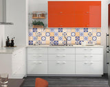 4" x 4" Yellow White and Blues Peel and Stick Removable Tiles