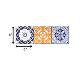 4" x 4" Yellow White and Blues Peel and Stick Removable Tiles