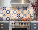 4" x 4" Yellow White and Blues Peel and Stick Removable Tiles