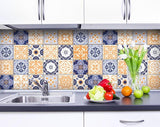 4" x 4" Yellow White and Blues Peel and Stick Removable Tiles