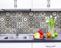 4" x 4" Charcoal and White Mosaic Peel and Stick Removable Tiles