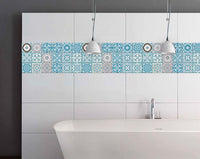 4" x 4" Sky BlueMosaic Peel and Stick Removable Tiles