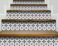 4" X 4" Black and White Pinna Peel and Stick Removable Tiles