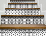 4" X 4" Black and White Pinna Peel and Stick Removable Tiles