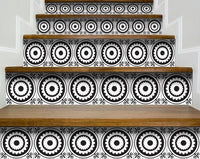 4" X 4" Black and White Posy Peel and Stick Removable Tiles