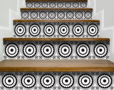 4" X 4" Black and White Posy Peel and Stick Removable Tiles