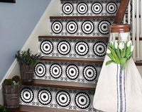 4" X 4" Black and White Posy Peel and Stick Removable Tiles